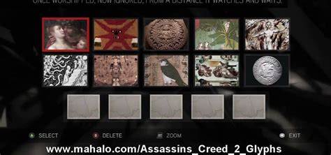 assassin's creed 2 glyph solutions